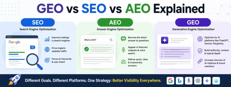 GEO vs SEO vs AEO Explained